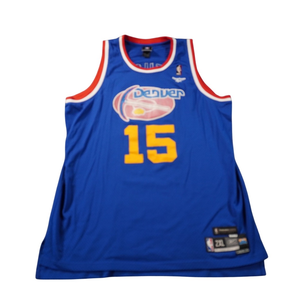 Reebok Denver Nuggets Jersey Mens 2XL Blue Hardwood Classics 1975-76 #15 Mesh